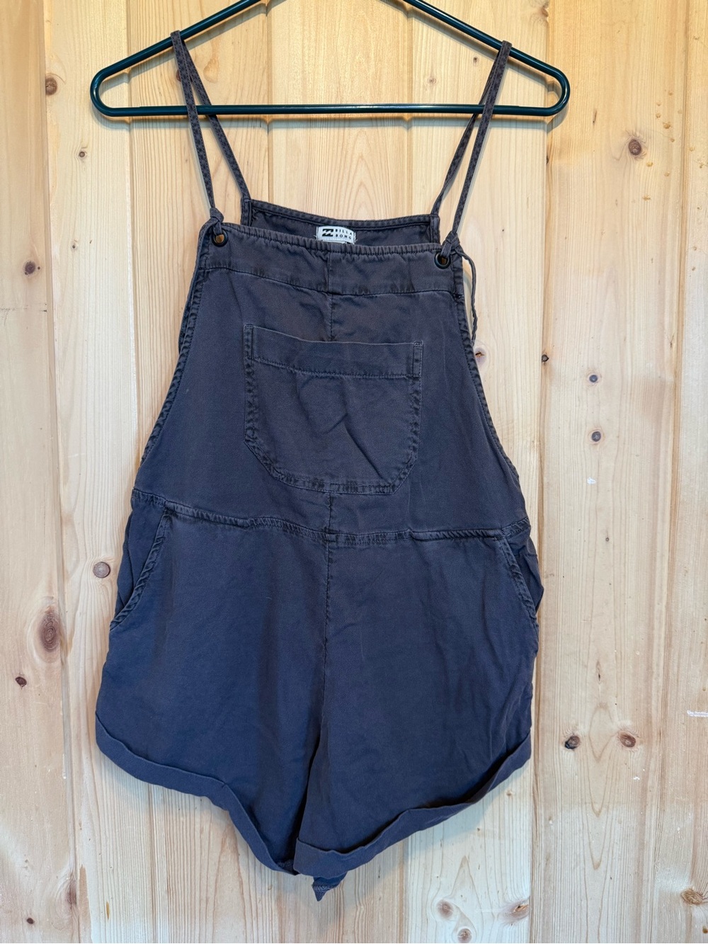 Billabong Charcoal Gray Short Overalls Romper